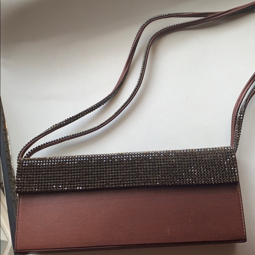 Beaded brown Swarovski purse